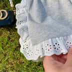 Girls Cotton Short Sleeve Shorts Set - Summer Style