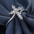 Diamond Cross Jesus Ring for Women - Fashion Silver Jewelry | Christian Jewelry