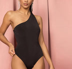 White One-Shoulder One-Piece Swimsuit