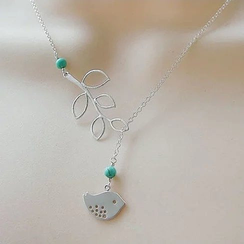 TURQUOISE SPRING Beautiful Bird Lariat Necklace | Jewelry