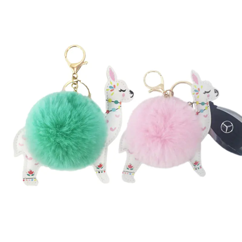 Alpaca Fur Ball Keychain for Women’s Bag Accessory | Accessory