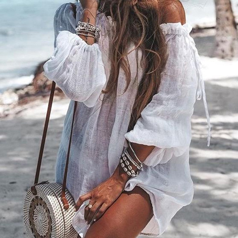 2019 Candy Color Beach Cover-Up with Bamboo Cotton