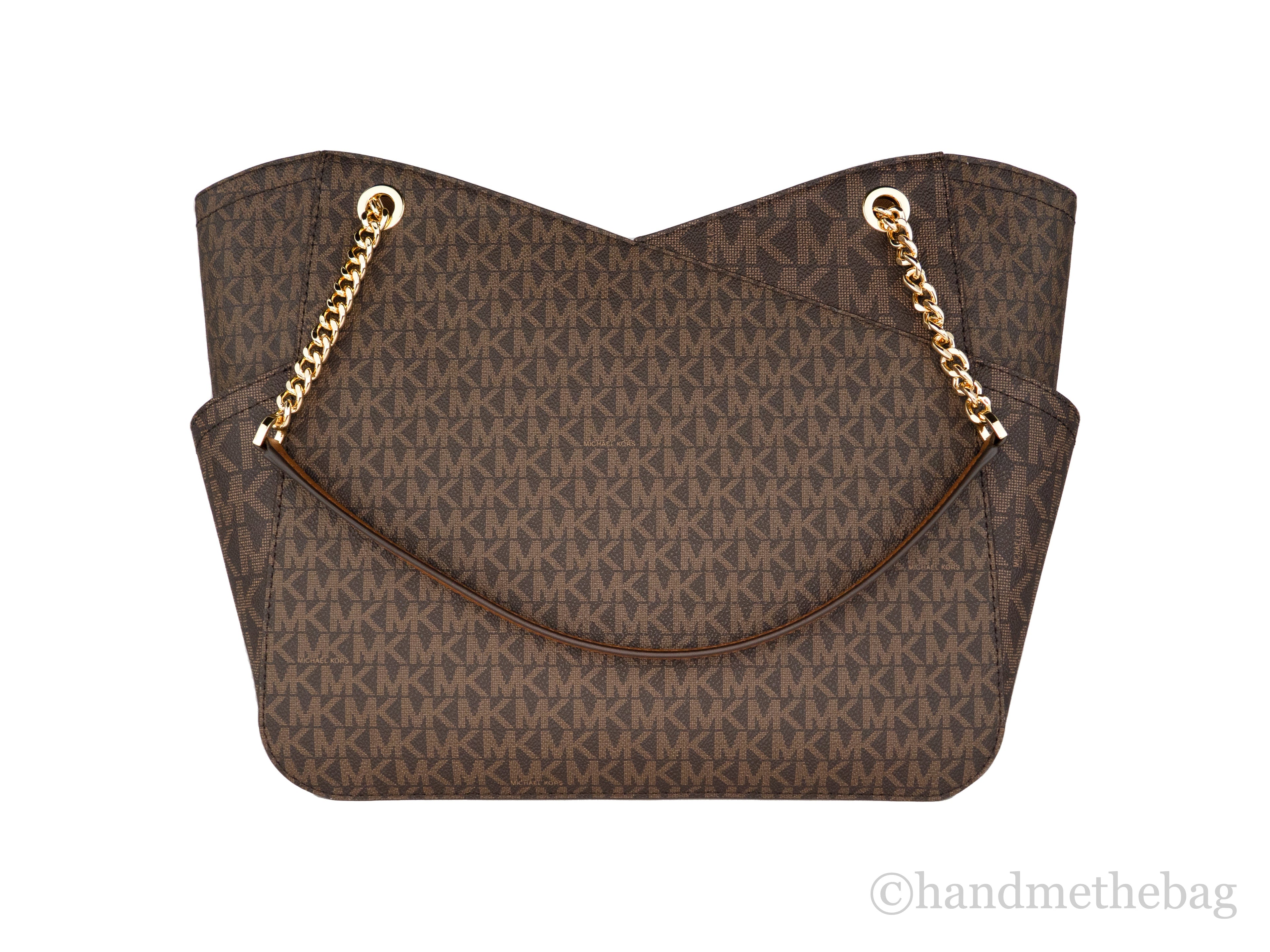 Michael Kors Jet Set Brown Signature X Cross Chain Tote