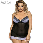 Plus Size Sexy Polka Dot Nightwear with Back Opening