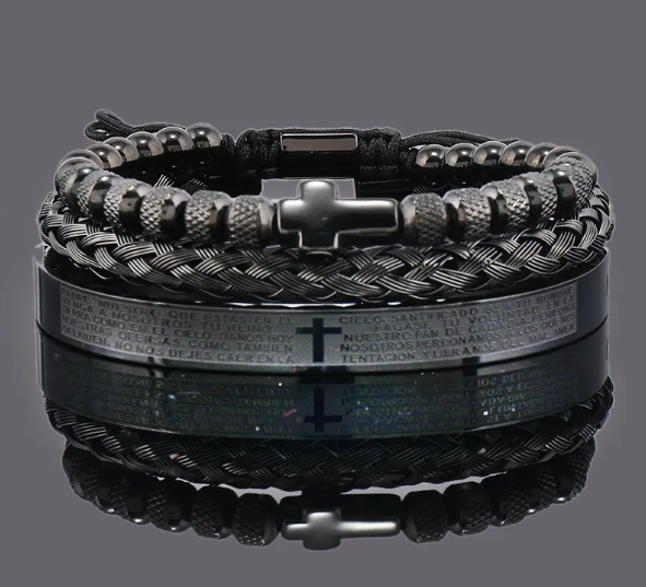 Steel Cross Adjustable Bracelet