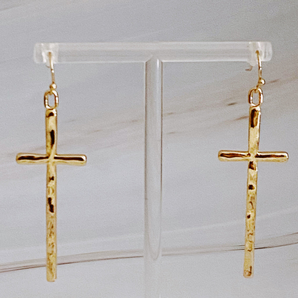 Slim And Stylish Cross Earrings