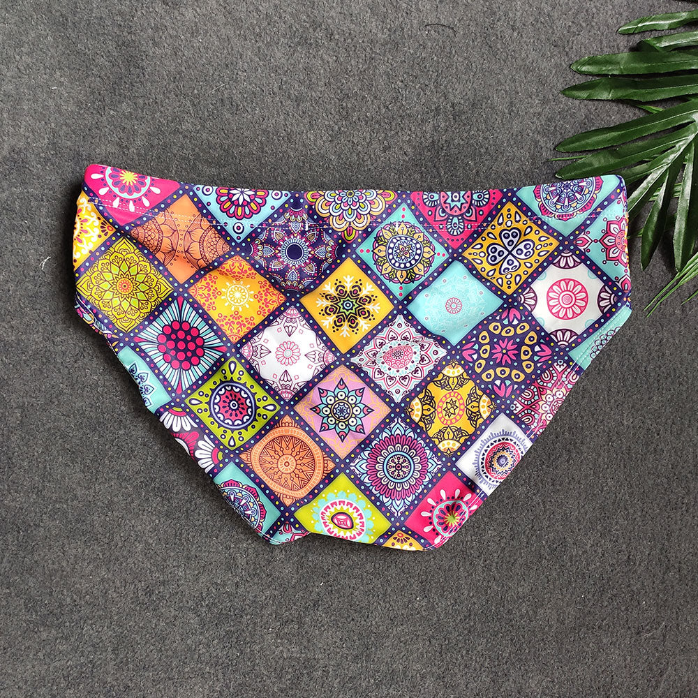 Men's Boho Mandala Print Swim Briefs