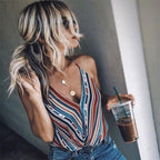 Spring/Summer Women's Striped V-Neck Tank Top