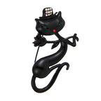 Stylish Korean Black Cat Brooch with Rose Design