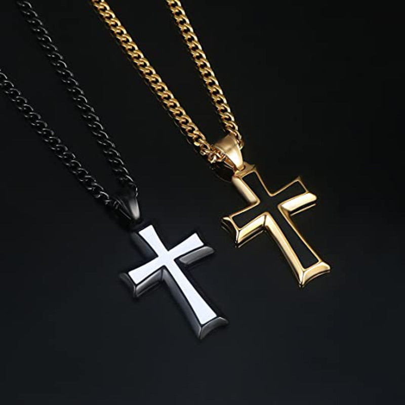 Minimalist Stainless Steel Cross Pendant Necklace | Christian Jewelry