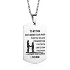 Stainless Steel Dog Tag Necklace with Letter Design