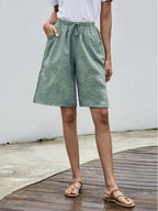 Plus Size Cotton Linen Five-Point Shorts for Women