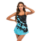 Women's Tie-Dye Skirted Swimdress Tankini