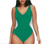 Deep V Colorblock One-Piece Swimsuit