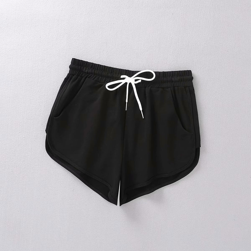 Casual Women’s Candy Color Drawstring Sports Shorts