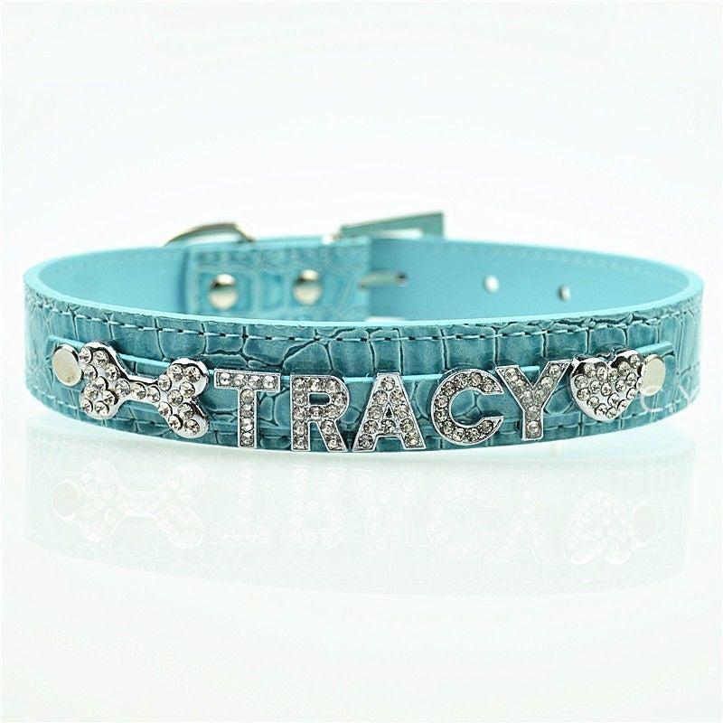 DIY Pet Necklace PU Crocodile Pattern Collar for Cats