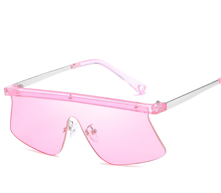 Flat Top Rimless Shield Sunglasses