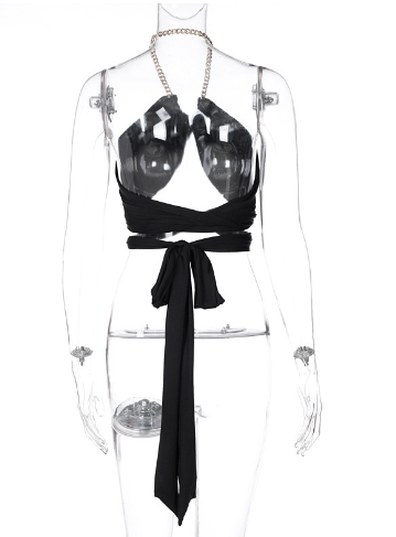 Women's Halter Backless Tank Top with Straps