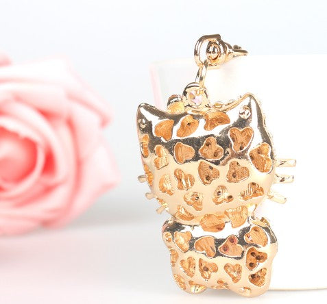 Fashion Pendant Cat Heart Rhinestone Bag Buckle Keychain | Accessory
