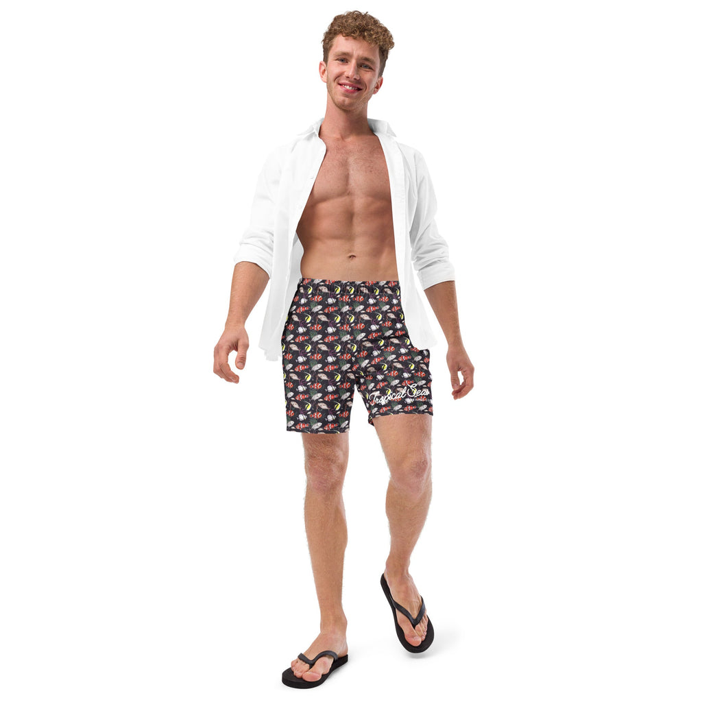 Men's Tropical Reef Print Swim Trunks