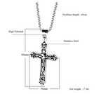 Jesus Cross Pendant Necklace for Men - Titanium Steel Christian Jewelry