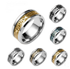 Jesus Letter Inlay Ring - Stainless Steel Christian Band