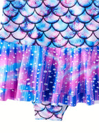 Girls Mermaid Scale One-Piece Swimsuit