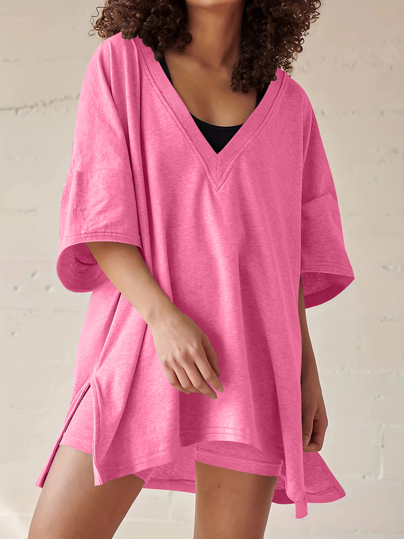 Women's 2-Piece Casual T-Shirt & High-Waist Shorts Set