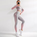 Seamless High-Stretch Yoga Outfit with Crop Top and Leggings