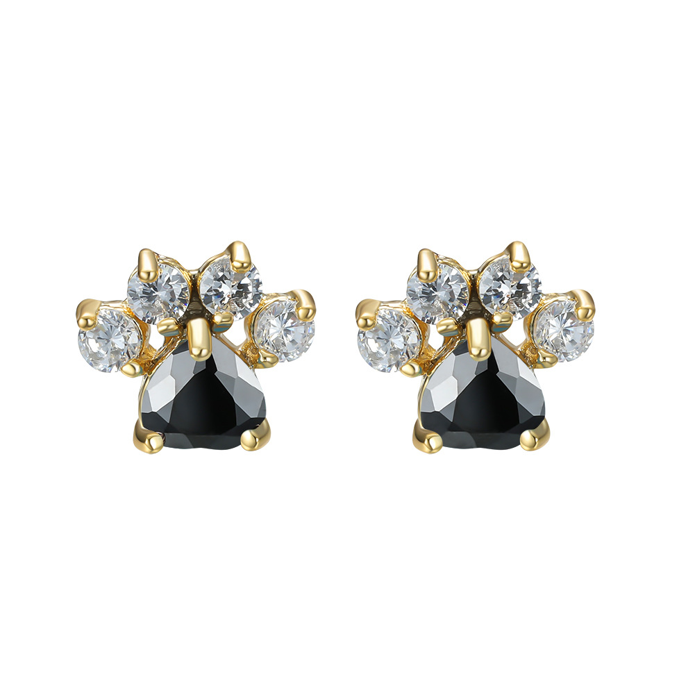 18K Gold-Plated Cat Paw Print Earrings (One Pair) | Jewelry