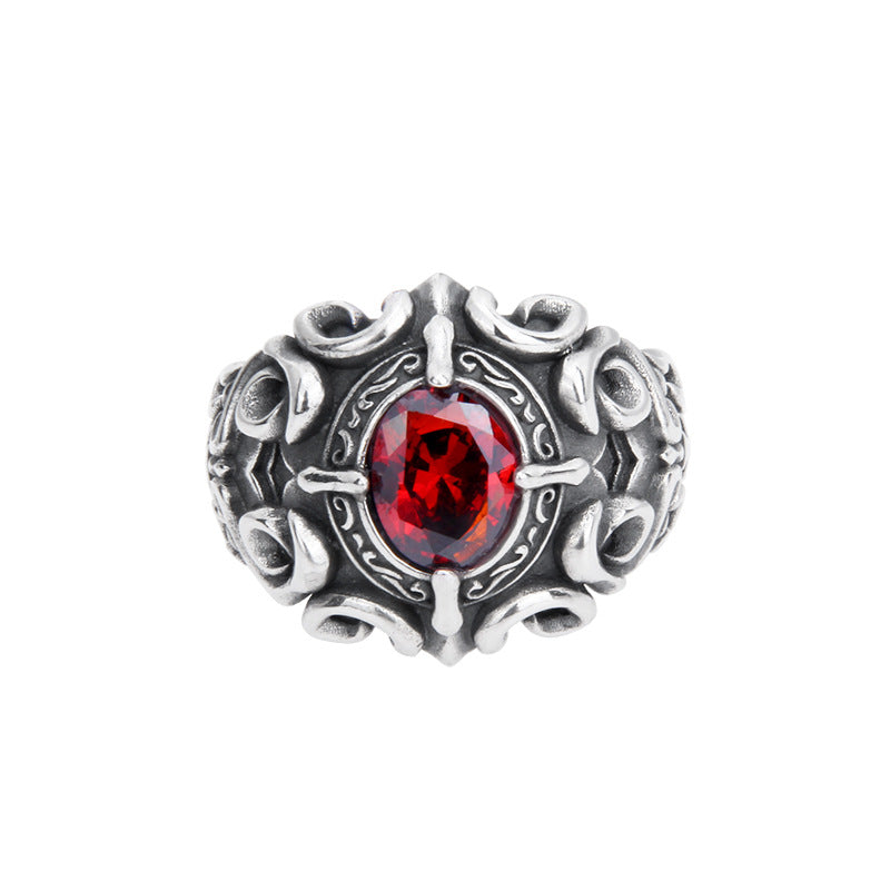 Cross Design Totem Ring