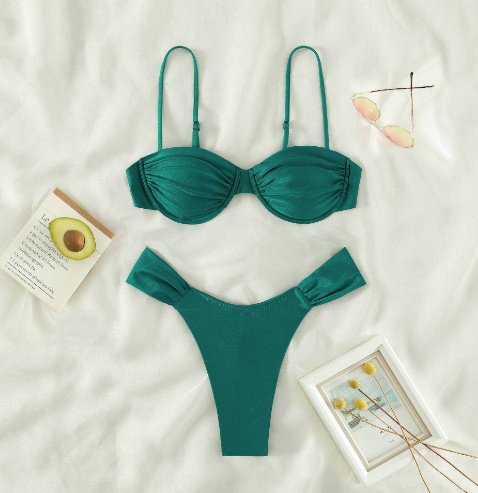 Ruched Push-Up Bikini Set