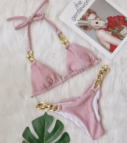 Gold Chain Triangle Bikini Set
