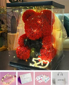 Teddy Rose Flower Bear with Box