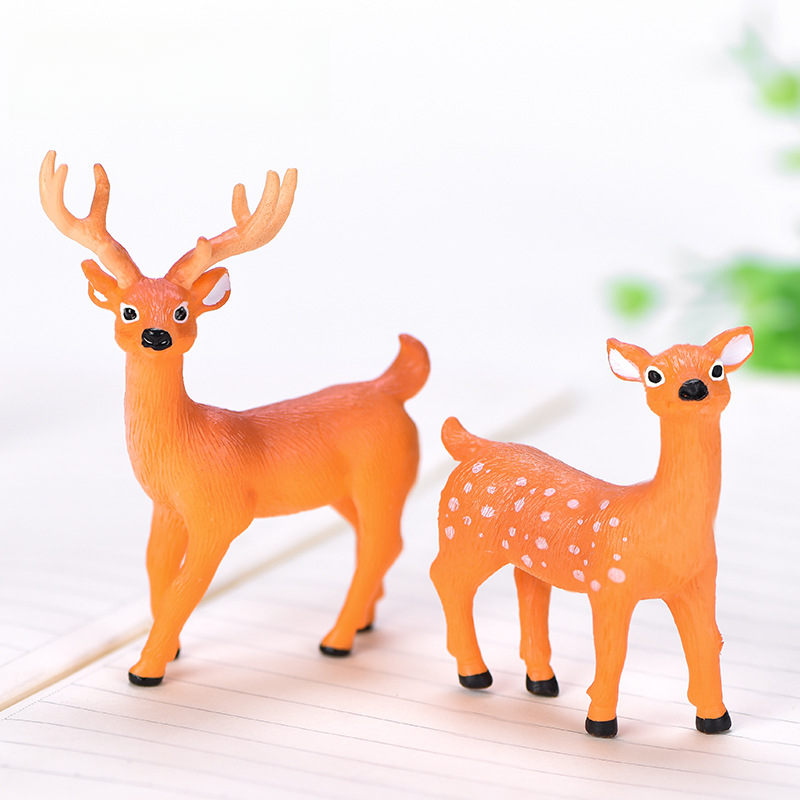 Miniature PVC Landscape Deer Family Keychain Accessories | Accessory