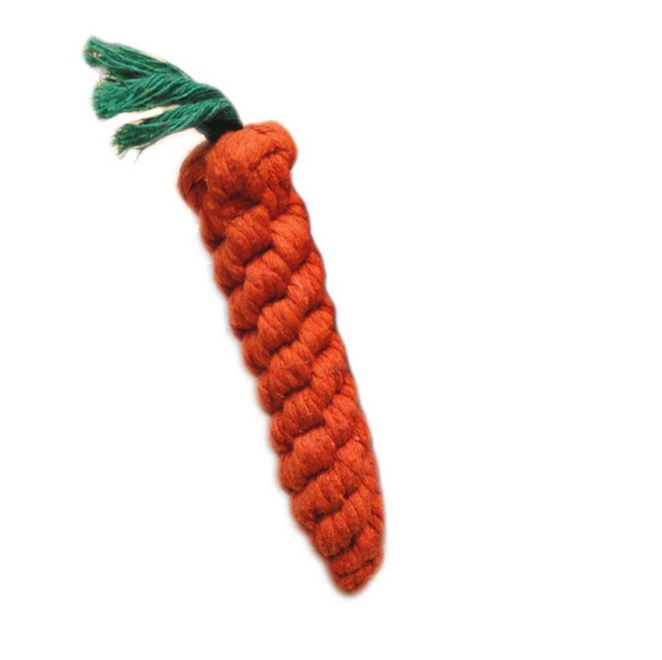 Juguete masticable duradero para mascotas con forma de zanahoria