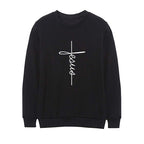 Jesus Letter Graphic Pullover Hoodie