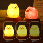 Voice-Controlled Cartoon Night Light for Kids - Silicone LED Lamp