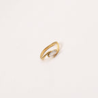 Horse Eye Zircon Ring in Titanium Steel