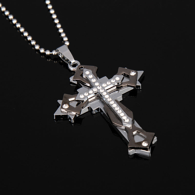 2020 Titanium Steel Cross Necklace with Bible Pendant | Christian Jewelry
