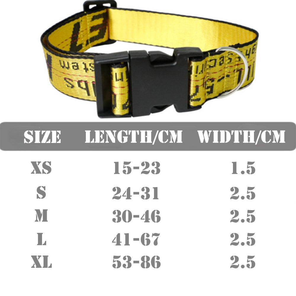 Gold Chain Nylon Dog Collar and Leash Set for Pets