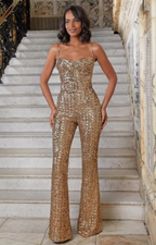 Fashion Women's Sequin Sling Tube Top Jumpsuit