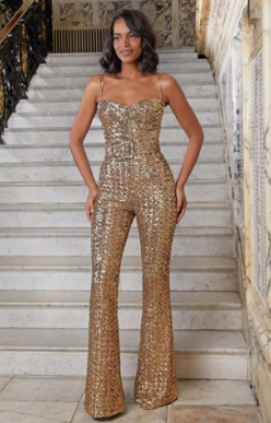 Fashion Women's Sequin Sling Tube Top Jumpsuit
