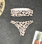 Spotted Bandeau Thong Bikini Set