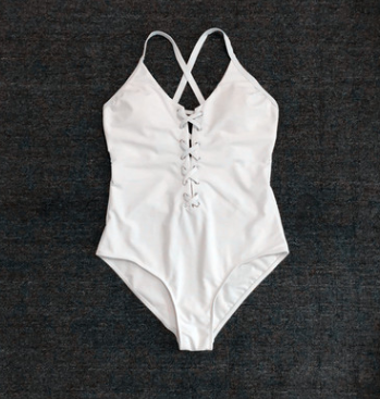 Hot Pink Lace-Up Front One-Piece Swimsuit