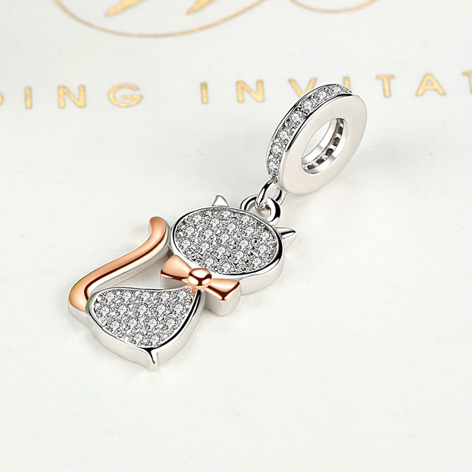 Silver Cat Charm for DIY Jewelry