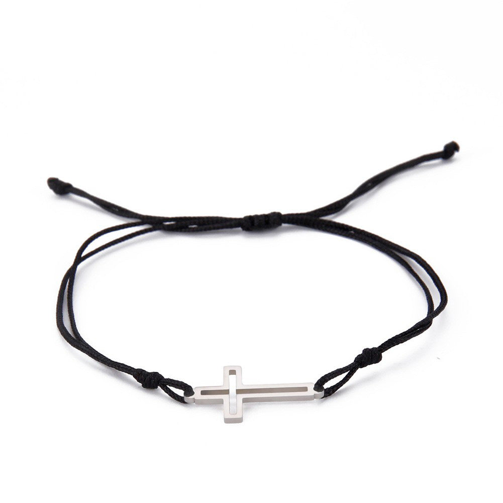 Adjustable Hollow Cross Bracelet for Men and Women