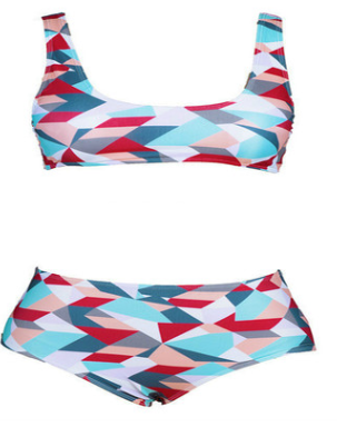Women's Geometric Print High-Waist Bikini
