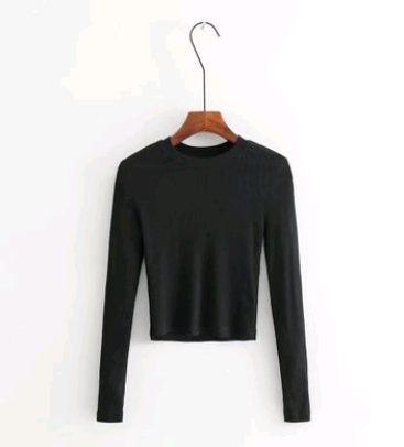 Fitted Long Sleeve Crop Top T-Shirt and Knit Sweater
