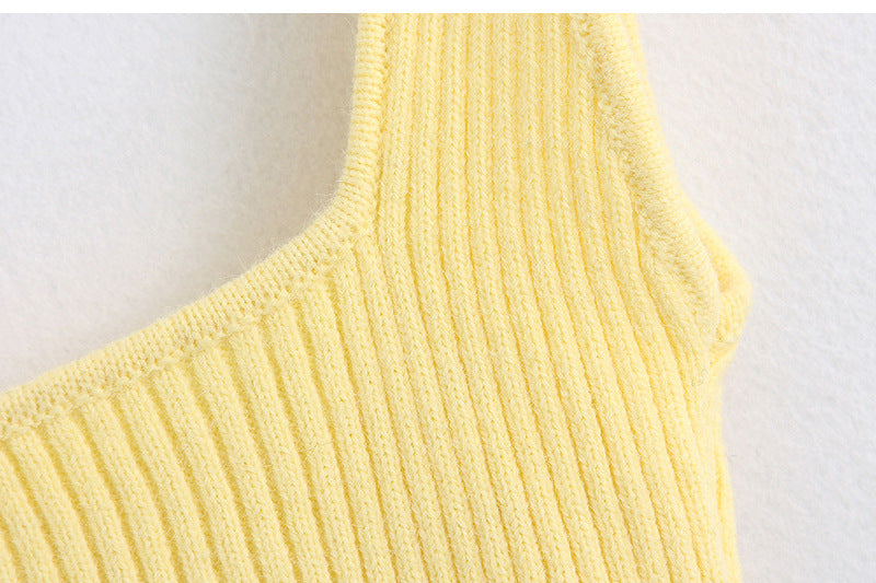 Aussie Design Sleeveless Knitted Crop Top Tank Top